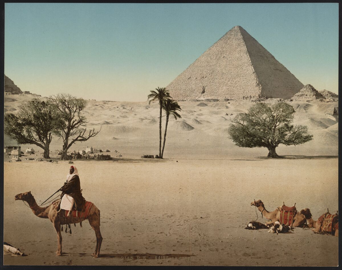 GFD 2/209: Die Grosse Pyramide von Gizeh, Kairo, Ägypten (Photochrom, um 1890–1900)